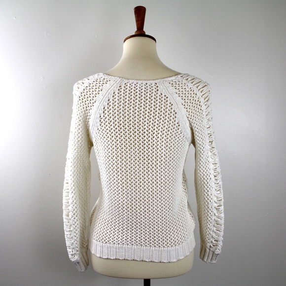 Maje Cilan Ivory Crochet Open Knit Sweater 1 - Picture 3 of 4